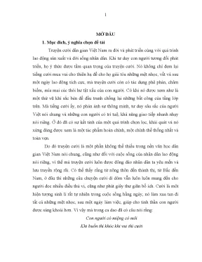 Luận văn bức tranh xã hội phong kiến việt nam trong truyện cười nhìn từ phương diện nội dung