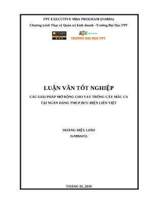 Luận văn tốt nghiệp giải pháp mở rộng cho vay trồng cây mắc ca tại ngân hàng tmcp bưu điện liên việt