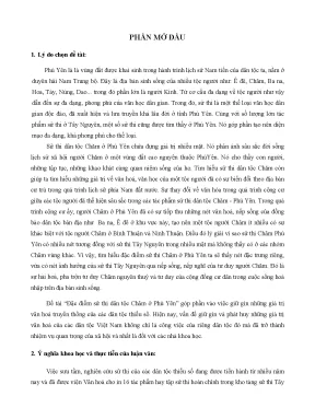 Luận văn đặc điểm sử thi dân tộc chăm ở phú yên