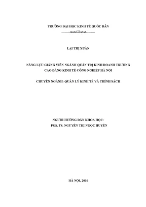 Luận văn thạc sĩ năng lực giảng viên ngành quản trị kinh doanh trường cao đẳng kinh tế công nghiệp hà nội