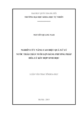 Luận văn nghiên cứu nâng cao hiệu quả xử lý nước thải chăn nuôi lợn bằng phương pháp hóa lý kết hợp sinh học