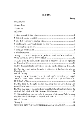 Luận văn quản lý nhà nước về đào tạo nghề cho lao động nông thôn trên địa bàn huyện krông búk tỉnh đắk lắk