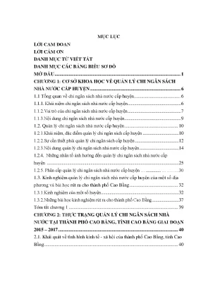 Luận văn quản lý chi ngân sách nhà nước tại thành phố cao bằng tỉnh cao bằng