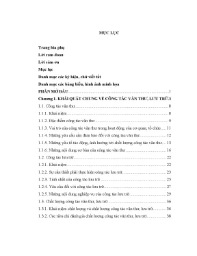 Luận văn nâng cao chất lượng công tác văn thư lưu trữ tại ủy ban nhân dân cấp xã huyện phú vang tỉnh thừa thiên huế