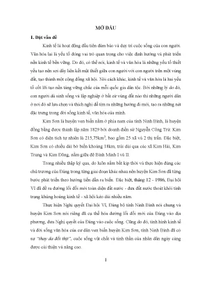 Luận văn đời sống kinh tế văn hóa của cư dân các xã ven biển huyện kim sơn tỉnh ninh bình 1986 2015