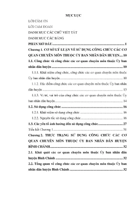 Luận văn sử dụng công chức các cơ quan chuyên môn thuộc ủy ban nhân dân huyện bình chánh thành phố hồ chí minh