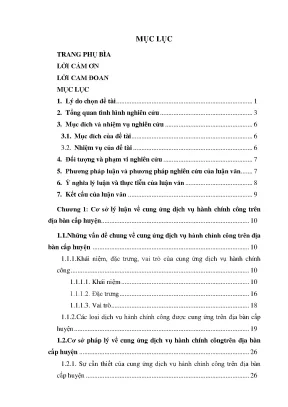 Luận văn cung ứng dịch vụ hành chính công trên địa bàn huyện trảng bàng tỉnh tây ninh