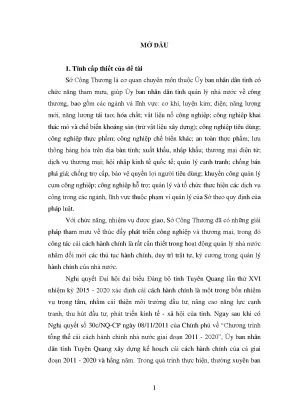 Luận văn cải cách hành chính ở sở công thương tỉnh tuyên quang