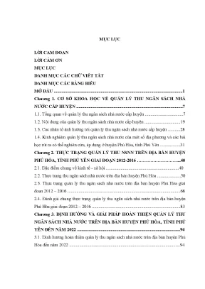 Luận văn quản lý thu ngân sách nhà nước trên địa bàn huyện phú hòa tỉnh phú yên