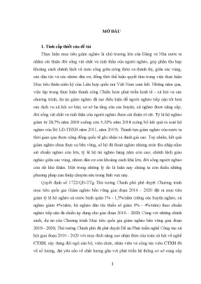 Luận văn vai trò của nhân viên công tác xã hội trong giảm nghèo bền vững từ thực tiễn thành phố thái bình tỉnh thái bình
