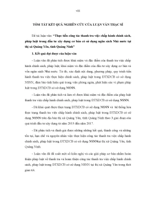 Luận văn thực tiễn công tác thanh tra việc chấp hành chính sách pháp luật trong đầu tư xây dựng cơ bản có sử dụng ngân sách nhà nước tại thị xã quảng yên tỉnh quảng ninh