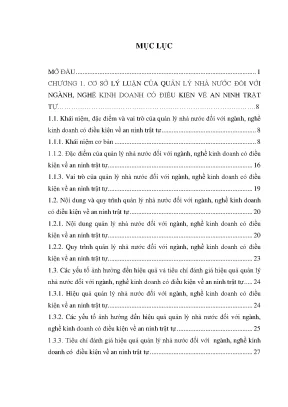 Luận văn quản lý nhà nước đối với ngành nghề kinh doanh có điều kiện về an ninh trật tự từ thực tiễn quận long biên thành phố hà nội