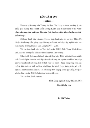 Luận văn giải pháp nâng cao hiệu quả hoạt động của các quỹ tín dụng nhân dân trên địa bàn tỉnh tiền giang