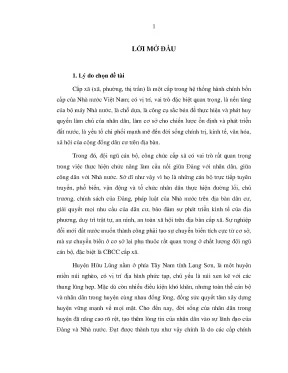 Luận văn nâng cao chất lượng đội ngũ cán bộ công chức cấp xã của huyện hữu lũng tỉnh lạng sơn