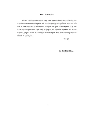 Luận văn phân tích và đề xuất các giải pháp hoàn thiện công tác quản lý đối với hàng hóa nhận gia công tại việt nam cho thương nhân nước ngoài ở chi cục hải quan nam định