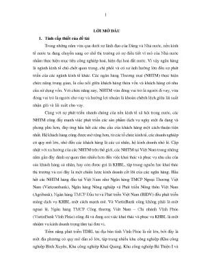 Luận văn nghiên cứu hoạt động tín dụng bán lẻ tại ngân hàng tmcp công thương việt nam chi nhánh vĩnh phúc