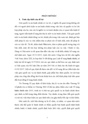 Luận văn giải quyết vụ án hành chính của tòa án nhân dân cấp tỉnh từ thực tiễn thành phố hồ chí minh