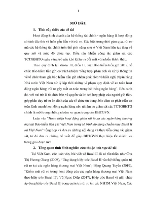 Luận văn hoàn thiện hoạt động giám sát từ xa các ngân hàng thương mại tại bảo hiểm tiền gửi việt nam trong lộ trình áp dụng chuẩn mực basel ii tại việt nam