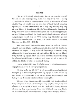 Luận văn nghiên cứu mối liên quan giữa hình thái phôi nang và đột biến nhiễm sắc thể của phôi trong thụ tinh ống nghiệm