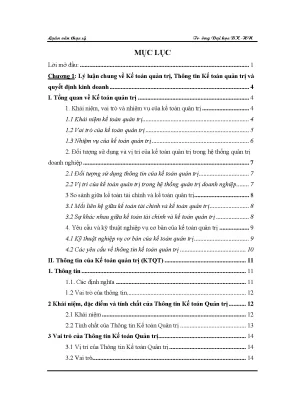 Luận văn hoàn thiện thông tin kế toán quản trị trong việc ra quyết định ngắn hạn tại viễn thông nam định