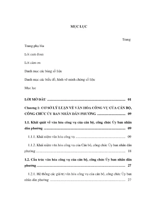 Luận văn văn hóa công vụ của cán bộ công chức ủy ban nhân dân phường quận thủ đức thành phố hồ chí minh