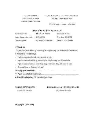 Luận văn nghiên cứu thiết kế bộ ly hợp dùng bộ truyền động lưu chất từ biến mr fluid