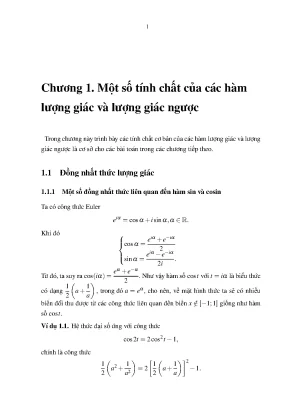 Luận văn bất đẳng thức trong lớp các hàm lượng giác và lượng giác ngược