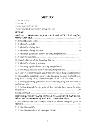 Luận văn quản lý nhà nước về xây dựng nông thôn mới ở huyện đà bắc tỉnh hòa bình