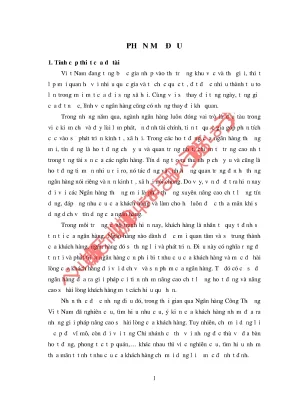 Luận văn nâng cao sự hài lòng của khách hàng về dịch vụ tín dụng tại ngân hàng thương mại cổ phần công thương việt nam chi nhánh thừa thiên huế