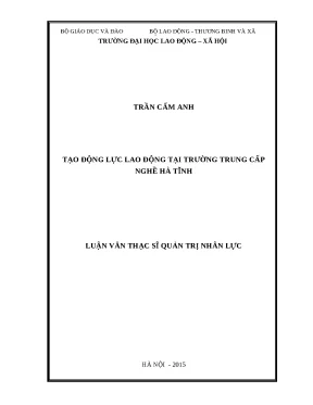 Luận văn tạo động lực lao động tại trường trung cấp nghề hà tĩnh