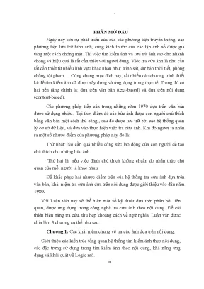 Luận văn nghiên cứu phương pháp xây dựng hệ thống tìm kiếm ảnh theo nội dung sử dụng biểu đồ màu mờ