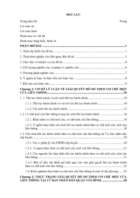 Luận văn giải quyết hồ sơ theo cơ chế một cửa liên thông tại ủy ban nhân dân quận tân bình thành phố hồ chí minh