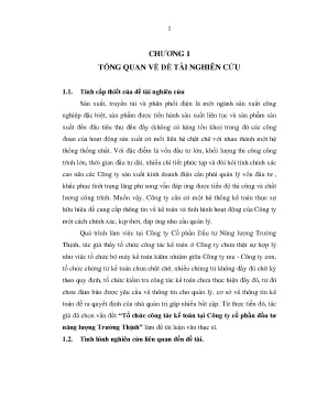 Luận văn tổ chức công tác kế toán tại công ty cổ phần đầu tư năng lượng trường thịnh