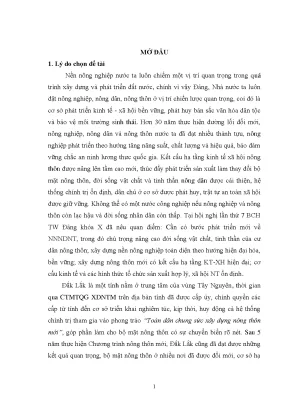 Luận văn quản lý nhà nước về xây dựng nông thôn mới tại địa bàn tỉnh đắk lắk