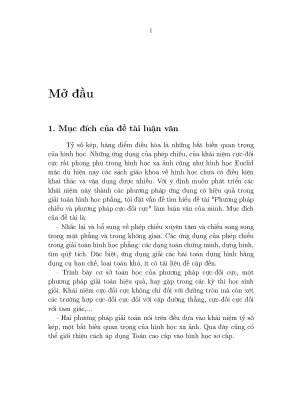 Luận văn phương pháp chiếu và phương pháp cực đối cực