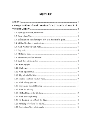 Luận văn môđun nội xạ các vành tự nội xạ và đại số frobenius