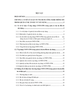 Luận văn giải pháp ứng dụng công nghệ thông tin trong hoạt động quản lý dự án xây dựng tại văn phòng phối hợp làng sos việt nam