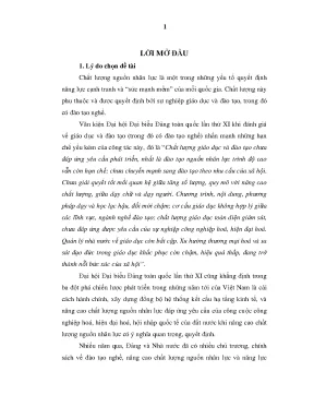 Luận văn nâng cao chất lượng và hiệu quả đào tạo nghề tại các cơ sở dạy nghề của tỉnh hòa bình