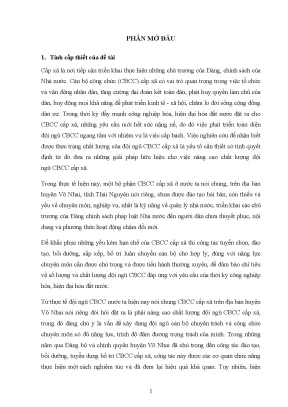 Luận văn giải pháp nâng cao chất lượng đội ngũ cán bộ công chức cấp xã trên địa bàn huyện võ nhai tỉnh thái nguyên