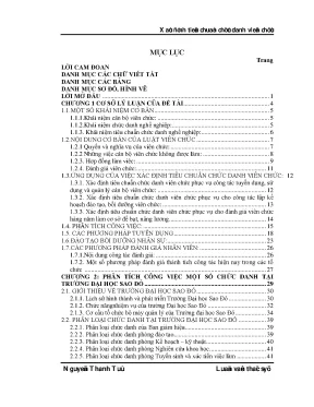 Luận văn xác định tiêu chuẩn chức danh cán bộ viên chức phục vụ cho công tác tuyển dụng đào tạo bồi dưỡng và đánh giá cán bộ viên chức tại trường đại học sao đỏ