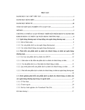 Luận văn phát triển sản phẩm dịch vụ dành cho khách hàng cá nhân tại ngân hàng tmcp công thương việt nam chi nhánh vân đồn vietinbank vân đồn