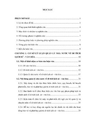 Luận văn quản lý nhà nước về di tích lịch sử văn hóa trên địa bàn tỉnh bình dương