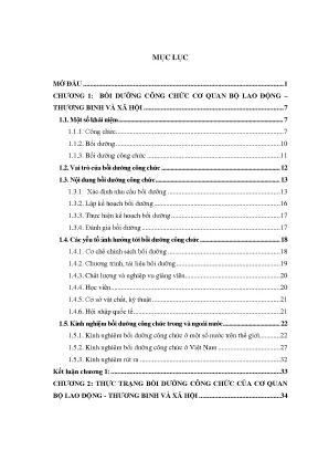 Luận văn bồi dưỡng công chức của bộ lao động thương binh và xã hội