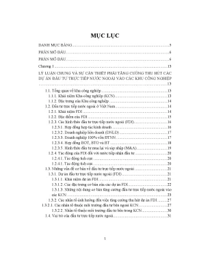 Luận văn một số giải pháp nhằm thu hút dự án đầu tư trực tiếp nuớc ngoài vào các khu công nghiệp trên địa bàn tỉnh vĩnh phúc