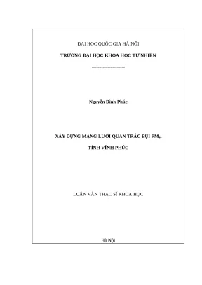 Luận văn xây dựng mạng lưới quan trắc bụi pm10 tỉnh vĩnh phúc