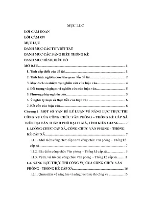 Luận văn năng lực thực thi công vụ của công chức văn phòng thống kê cấp xã trên địa bàn thành phố rạch giá tỉnh kiên giang
