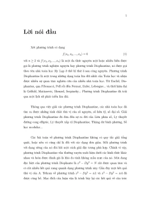 Luận văn phương trình diophantine dạng x 2 − dy2 ±4