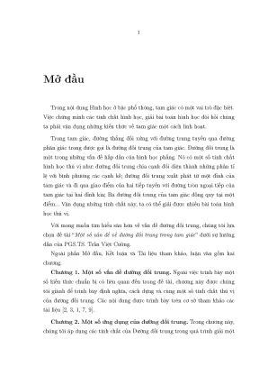Luận văn một số vấn đề về đường đối trung trong tam giác1