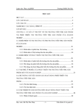 Luận văn một số giải pháp nhằm phát triển thị trường tiêu thụ sản phẩm cho công ty cổ phần xuất nhập khẩu thủ công mỹ nghệ tỉnh nam định artexport nam định