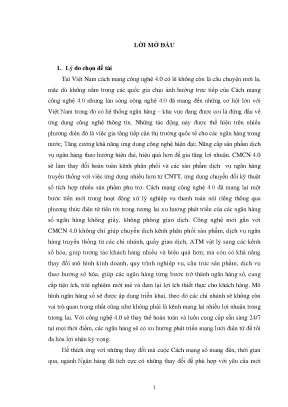 Luận văn nâng cao hiệu quả sử dụng công nghệ 4 0 trong hoạt động thanh toán của các ngân hàng thương mại